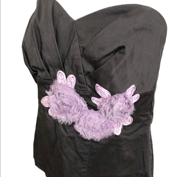 Torrid Gray Strapless Top Floral Accent Plus Sz 1 - Picture 1 of 8